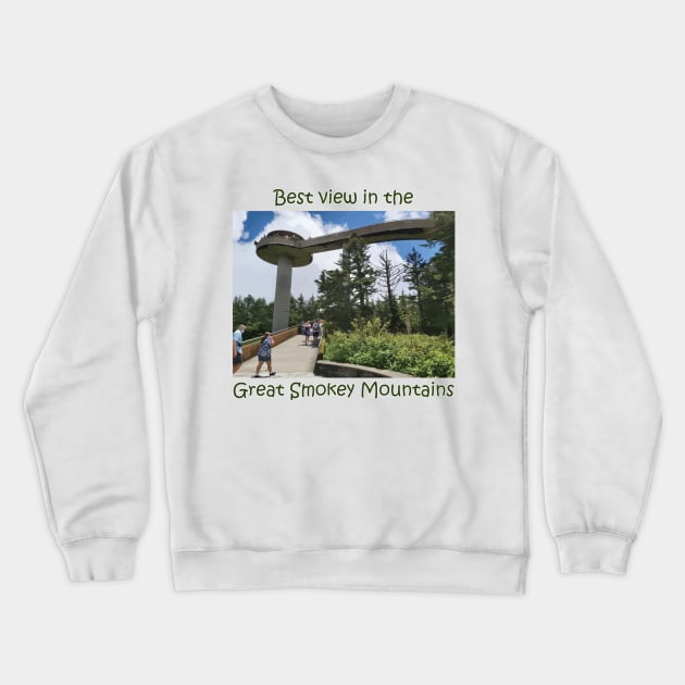 Best View in the Great Smokey Mountains (Clingmans Dome) Crewneck Sweatshirt by albinochicken